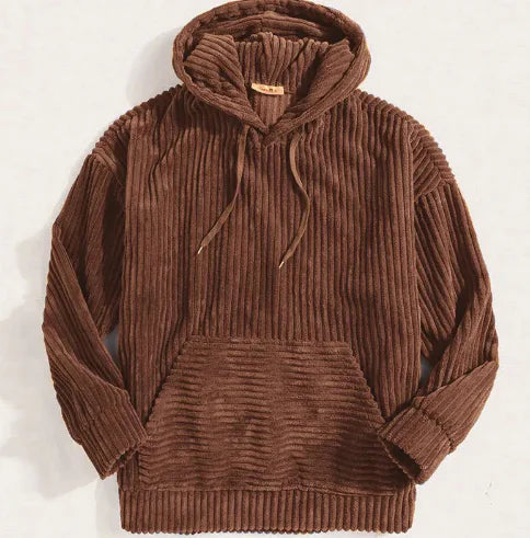 Essentials Hooded Corduroy Pullover for Men (One Piece) Pi-Mart