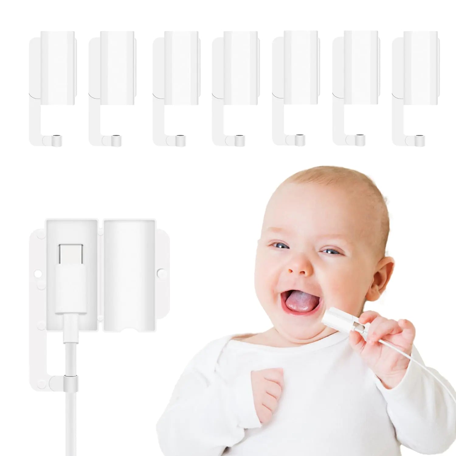 USB Charger Protector for Baby Proofing Baby Proof Cord Cover Electrical Safety Baby Products Prevent Babies from Biting Charging Cable Ends Pi-Mart