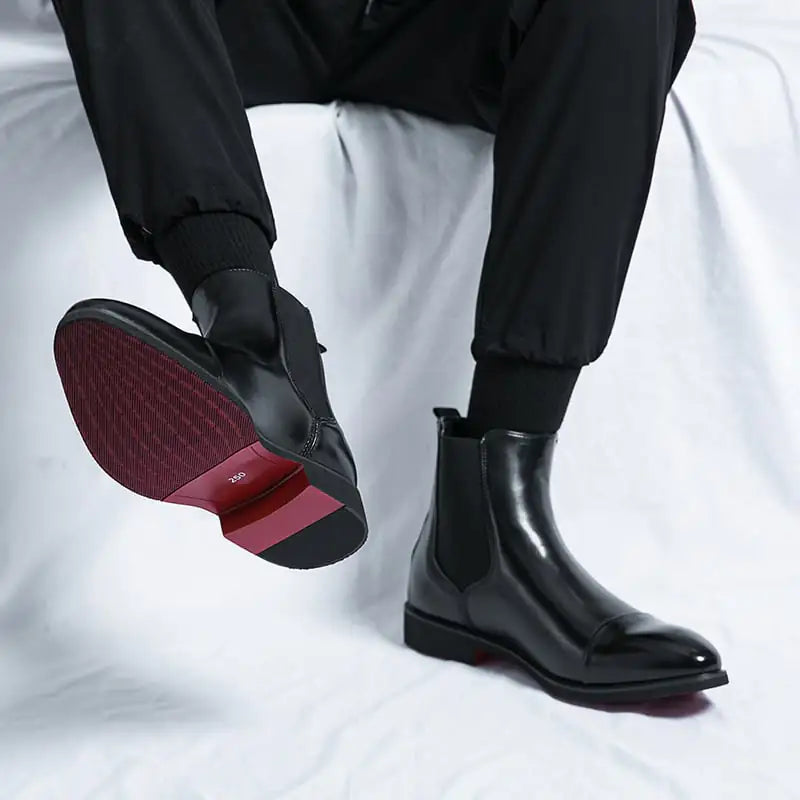Men's Chelsea High Top Casual Leather Boots Pi-Mart