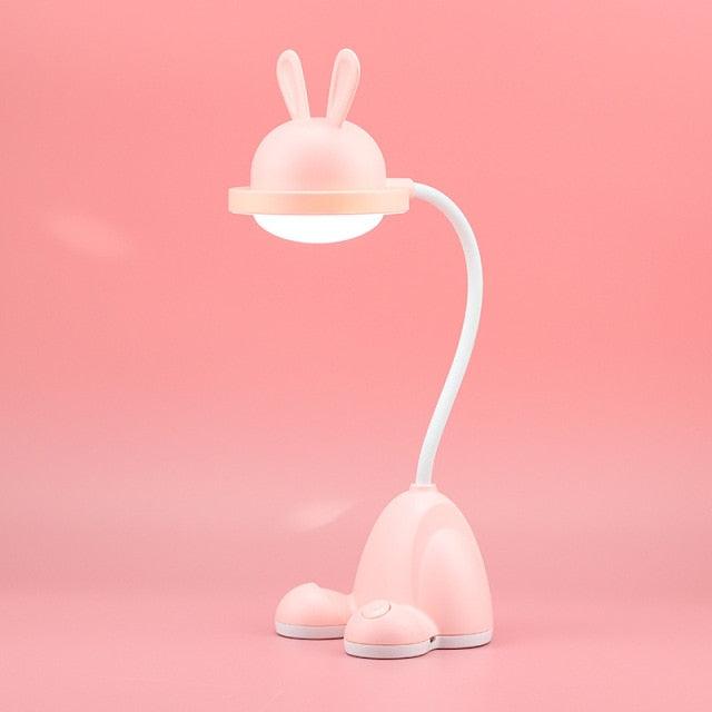 Rabbit LED Table Lamp Kids Desk Bunny Night Lights Studying Bedroom Decor Baby Bed Restaurant Living Room Cute Gift USB Charging Cute Study Lamps for Bedroom Décor Stevvex