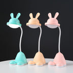 Rabbit LED Table Lamp Kids Desk Bunny Night Lights Studying Bedroom Decor Baby Bed Restaurant Living Room Cute Gift USB Charging Cute Study Lamps for Bedroom Décor Stevvex