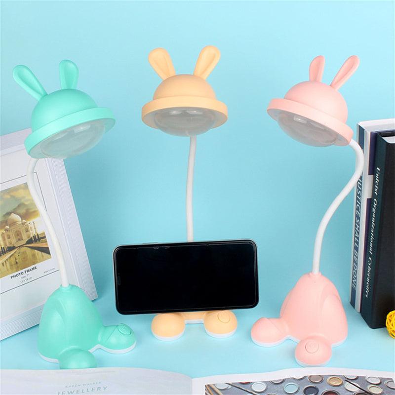 Rabbit LED Table Lamp Kids Desk Bunny Night Lights Studying Bedroom Decor Baby Bed Restaurant Living Room Cute Gift USB Charging Cute Study Lamps for Bedroom Décor Stevvex