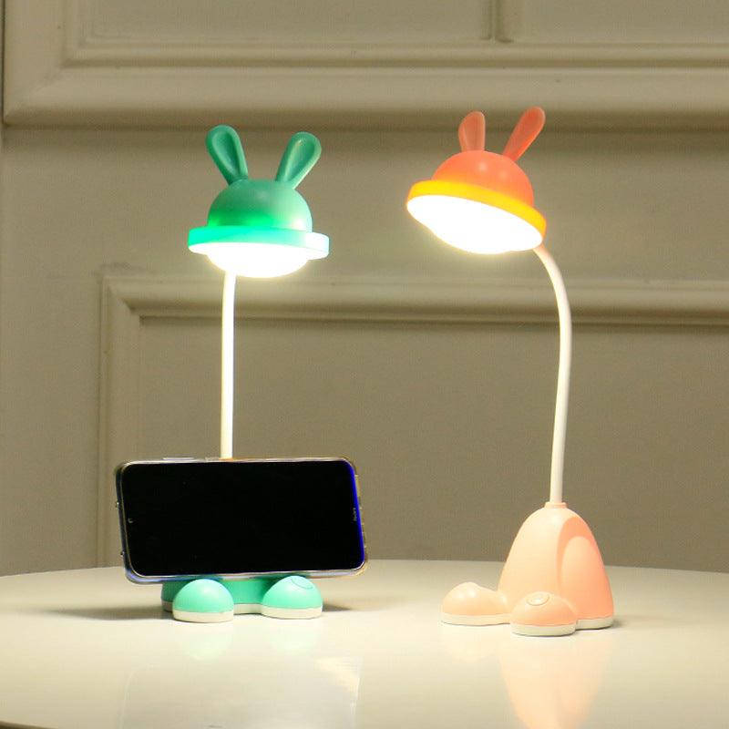 Rabbit LED Table Lamp Kids Desk Bunny Night Lights Studying Bedroom Decor Baby Bed Restaurant Living Room Cute Gift USB Charging Cute Study Lamps for Bedroom Décor Stevvex