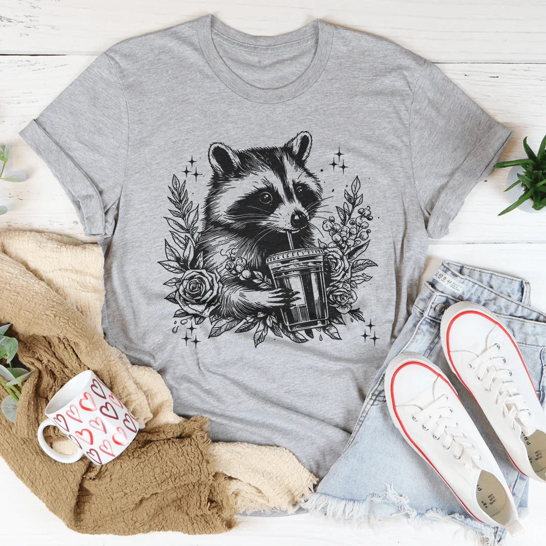 Racoon Tee Peachy Sunday