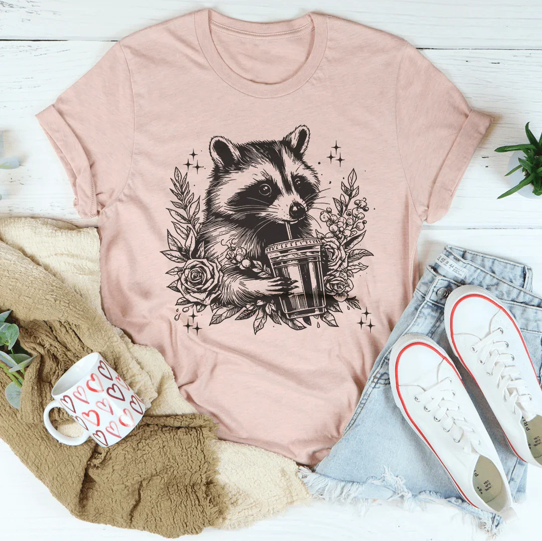 Racoon Tee Peachy Sunday