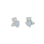 Rainbow Moonstone Sterling Silver Stud Earrings For Women