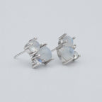 Rainbow Moonstone Sterling Silver Stud Earrings For Women