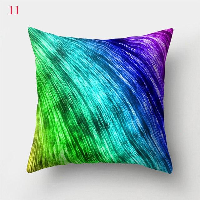 Rainbow Pillowcase Colorful Pillow Covers Cushion Cover Rainbow Throw Pillow Case Cushion Covers Abstract Swirl Rainbow Blue Green Red Bright Colors Wave Blend Throw Pillow Covers Stevvex