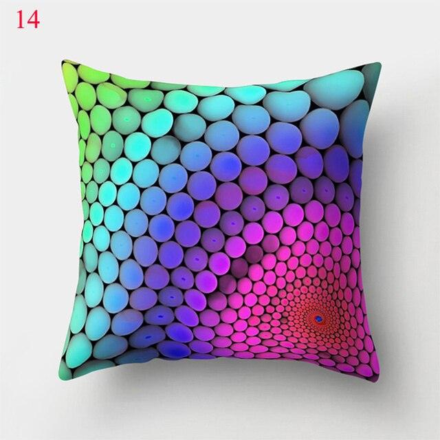 Rainbow Pillowcase Colorful Pillow Covers Cushion Cover Rainbow Throw Pillow Case Cushion Covers Abstract Swirl Rainbow Blue Green Red Bright Colors Wave Blend Throw Pillow Covers Stevvex