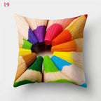Rainbow Pillowcase Colorful Pillow Covers Cushion Cover Rainbow Throw Pillow Case Cushion Covers Abstract Swirl Rainbow Blue Green Red Bright Colors Wave Blend Throw Pillow Covers Stevvex