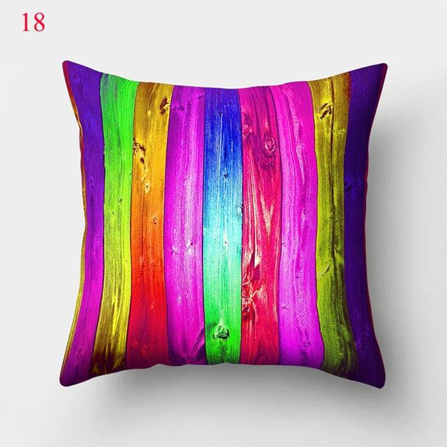 Rainbow Pillowcase Colorful Pillow Covers Cushion Cover Rainbow Throw Pillow Case Cushion Covers Abstract Swirl Rainbow Blue Green Red Bright Colors Wave Blend Throw Pillow Covers Stevvex