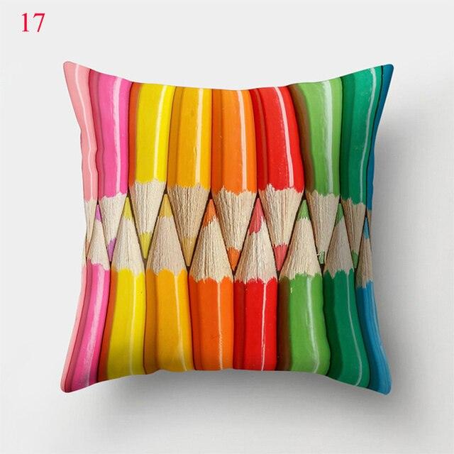 Rainbow Pillowcase Colorful Pillow Covers Cushion Cover Rainbow Throw Pillow Case Cushion Covers Abstract Swirl Rainbow Blue Green Red Bright Colors Wave Blend Throw Pillow Covers Stevvex