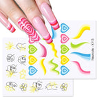Rainbow Wave Love Heart Pattern Water Decals Stickers Butterfly Dragon Geometry Slider For Nails Art Decoration Tip Water Transfer Nail Decals Sticker For Pretty Girl Self-Adhesive Nail Decals Designer Nail Stickers for Acrylic Stevvex