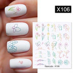 Rainbow Wave Love Heart Pattern Water Decals Stickers Butterfly Dragon Geometry Slider For Nails Art Decoration Tip Water Transfer Nail Decals Sticker For Pretty Girl Self-Adhesive Nail Decals Designer Nail Stickers for Acrylic Stevvex