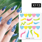 Rainbow Wave Love Heart Pattern Water Decals Stickers Butterfly Dragon Geometry Slider For Nails Art Decoration Tip Water Transfer Nail Decals Sticker For Pretty Girl Self-Adhesive Nail Decals Designer Nail Stickers for Acrylic Stevvex