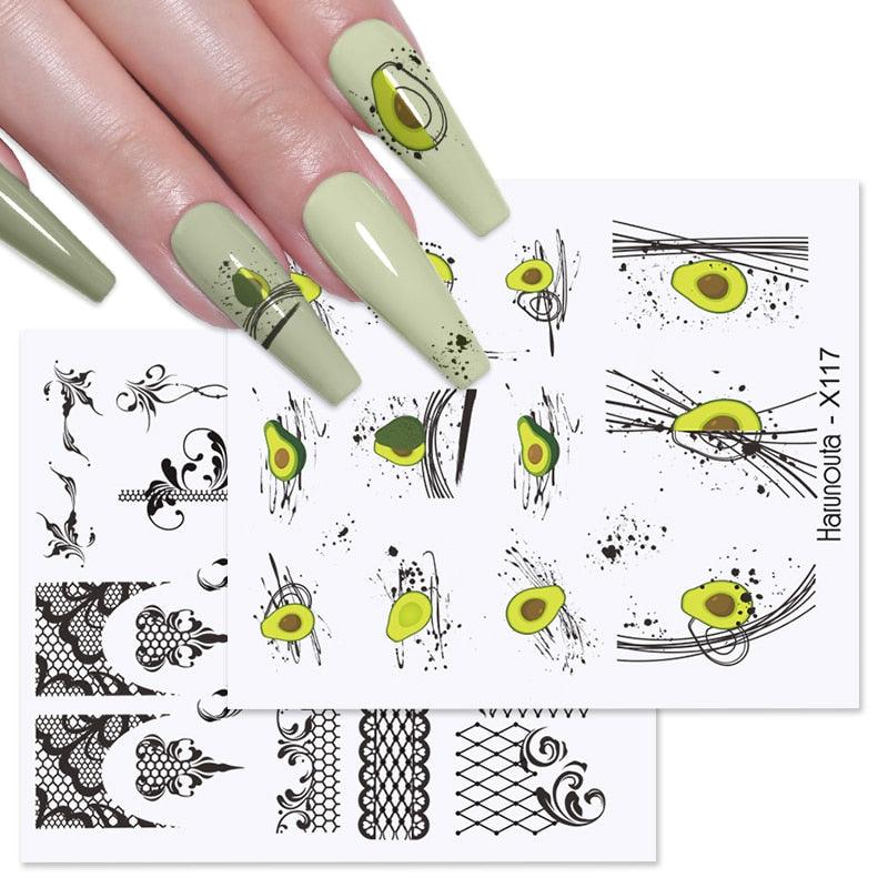 Rainbow Wave Love Heart Pattern Water Decals Stickers Butterfly Dragon Geometry Slider For Nails Art Decoration Tip Water Transfer Nail Decals Sticker For Pretty Girl Self-Adhesive Nail Decals Designer Nail Stickers for Acrylic Stevvex