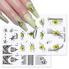 Rainbow Wave Love Heart Pattern Water Decals Stickers Butterfly Dragon Geometry Slider For Nails Art Decoration Tip Water Transfer Nail Decals Sticker For Pretty Girl Self-Adhesive Nail Decals Designer Nail Stickers for Acrylic Stevvex