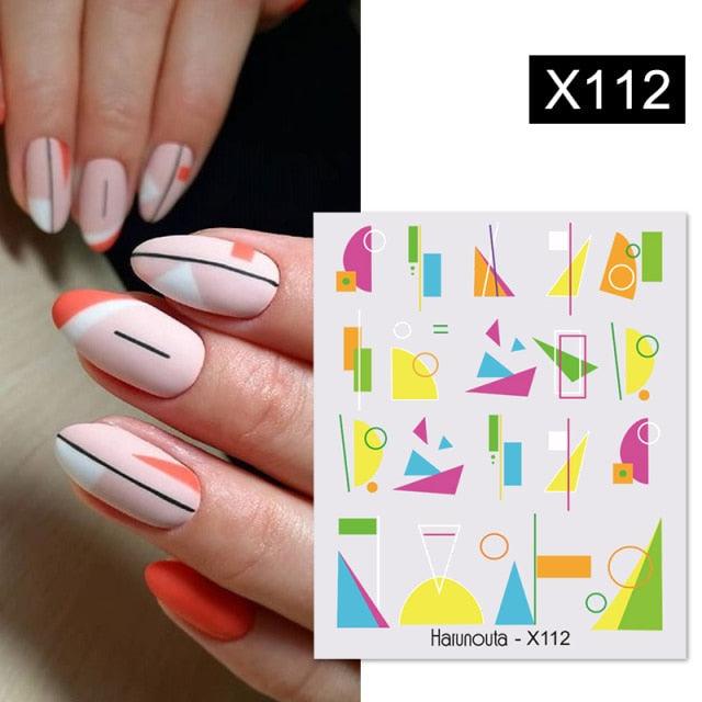 Rainbow Wave Love Heart Pattern Water Decals Stickers Butterfly Dragon Geometry Slider For Nails Art Decoration Tip Water Transfer Nail Decals Sticker For Pretty Girl Self-Adhesive Nail Decals Designer Nail Stickers for Acrylic Stevvex