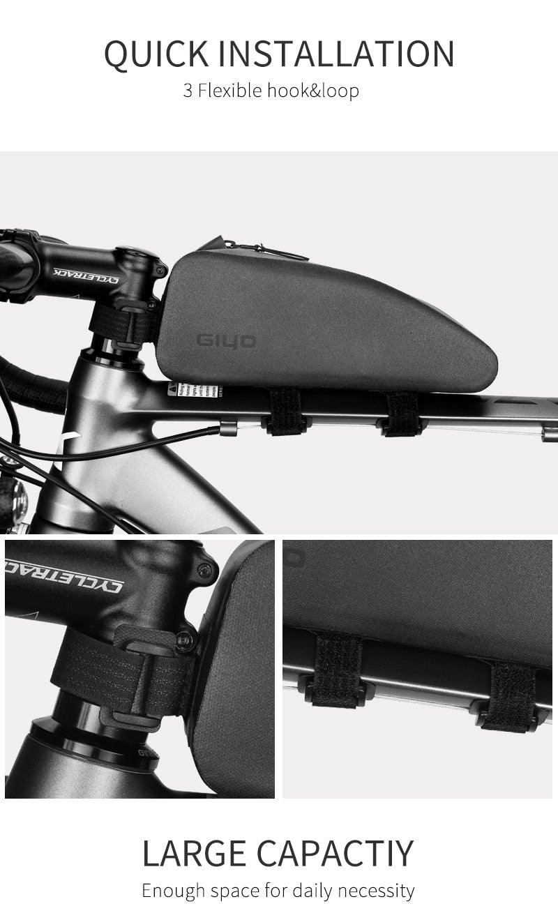 Rainproof Bicycle Bag Front Frame Bike Tube Bag Mountain Road Bike Triangle Bags Panniers Cycling Carrier Bag For Bicycle Bike Top Tube Bag Bicycle Front Frame Bag Waterproof Bike Pouch Pack Bike Phone Bag Cycling Accessories Pouch For Mountain Road Bike Stevvex