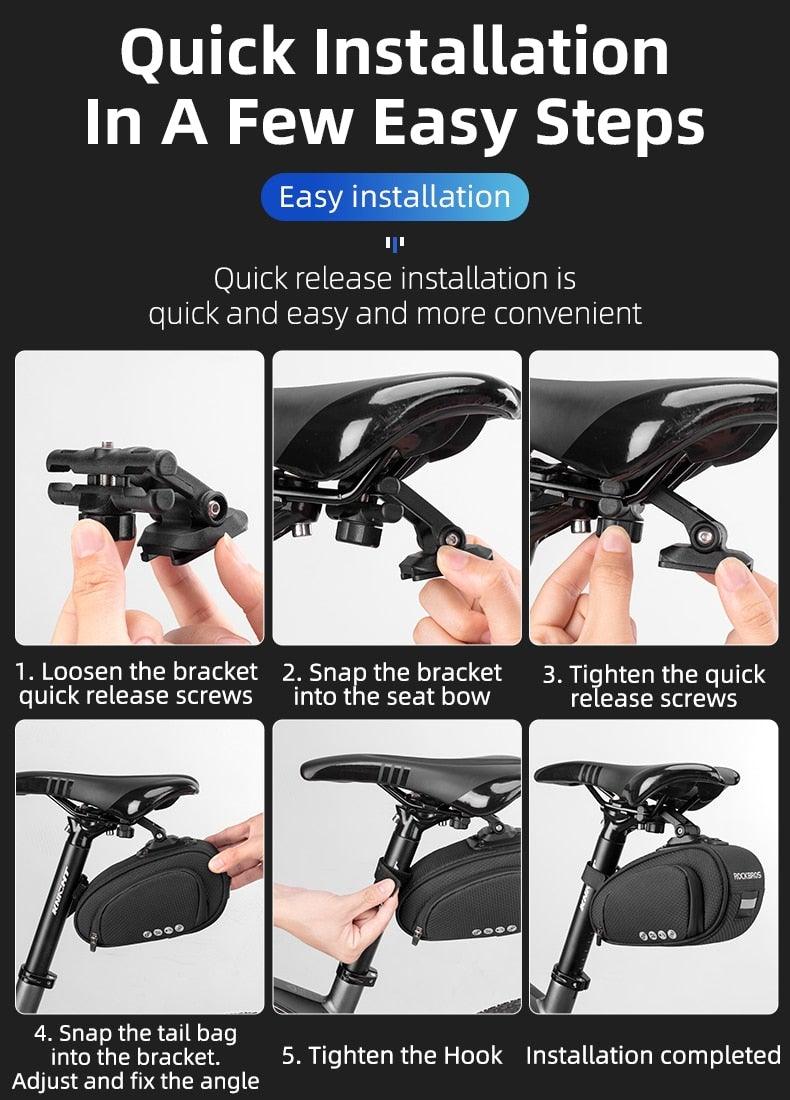 Rainproof Bicycle Bag Shock Proof Bike Bag For Reflective Large Capacity Seat Bike Bag Accessories Bag Seat Bag Bike Bag Under Seat Bicycle Bag Cycling Accessories Storage Pouch Bike For Mountain Road Bike Stevvex
