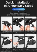 Rainproof Bicycle Bag Shock Proof Bike Bag For Reflective Large Capacity Seat Bike Bag Accessories Bag Seat Bag Bike Bag Under Seat Bicycle Bag Cycling Accessories Storage Pouch Bike For Mountain Road Bike Stevvex