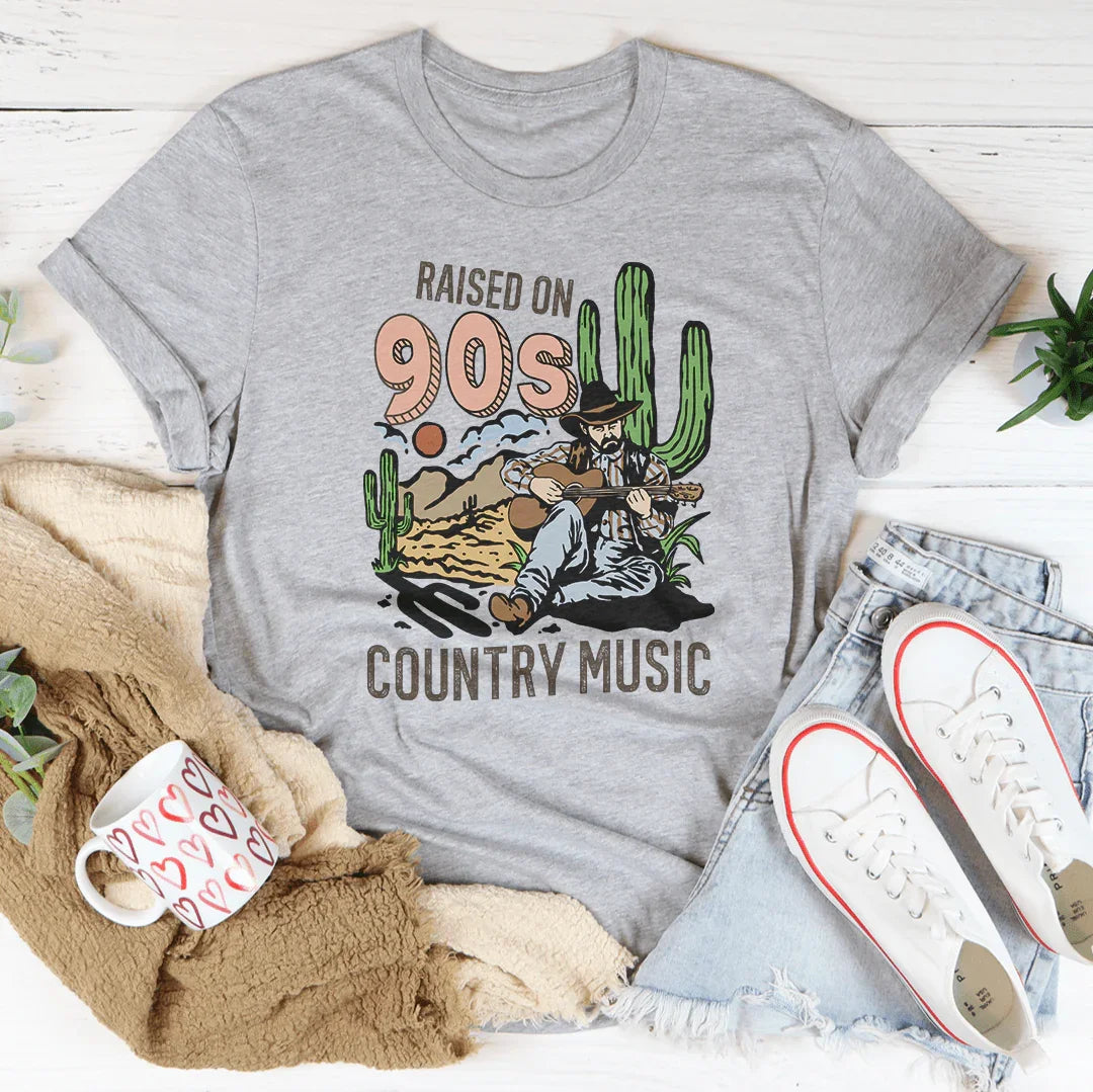 Raised On Country Music Tee Peachy Sunday