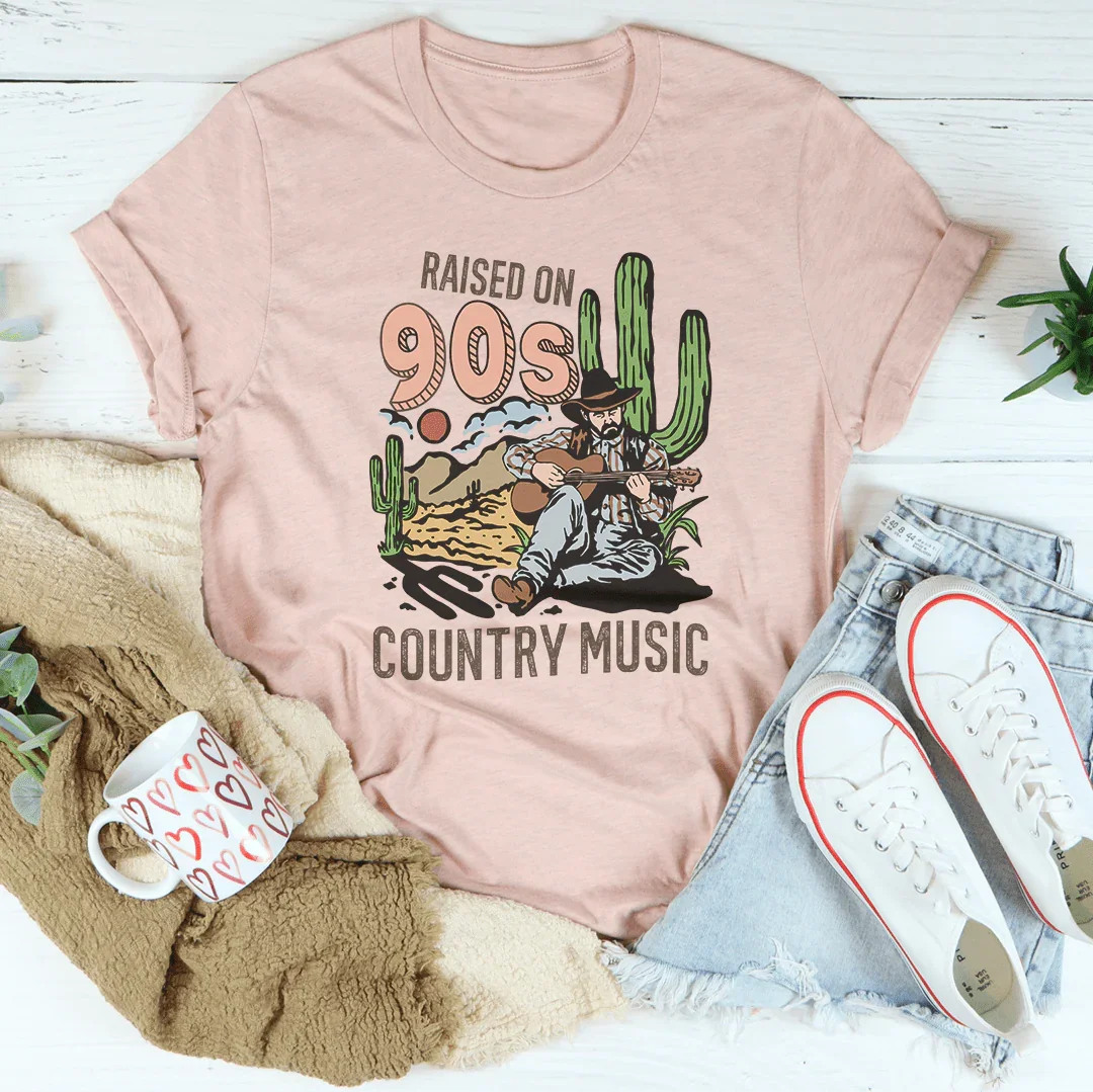 Raised On Country Music Tee Peachy Sunday