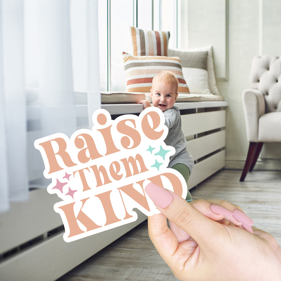 Raise Them Kind Sticker Pack Vinyl Kindness Stickers For Water Bottles Mugs Journals And Luggage BandsCo Straps