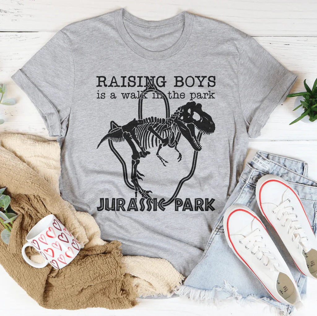 Raising Boys Is A Walk In The Park Tee Peachy Sunday