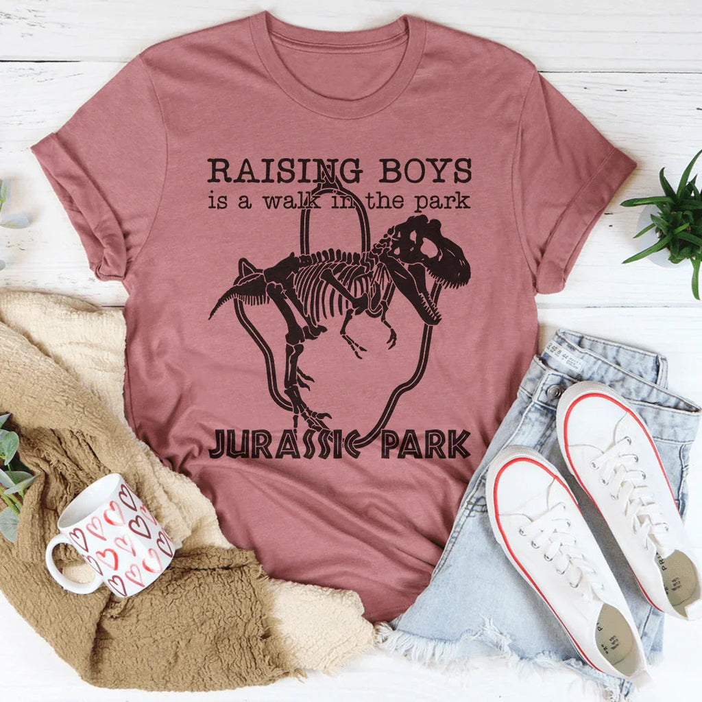 Raising Boys Is A Walk In The Park Tee Peachy Sunday