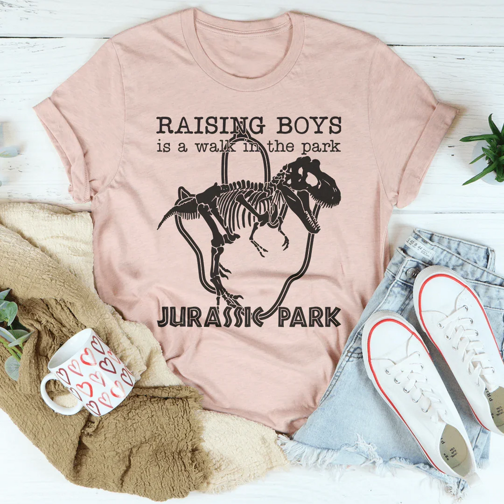 Raising Boys Is A Walk In The Park Tee Peachy Sunday