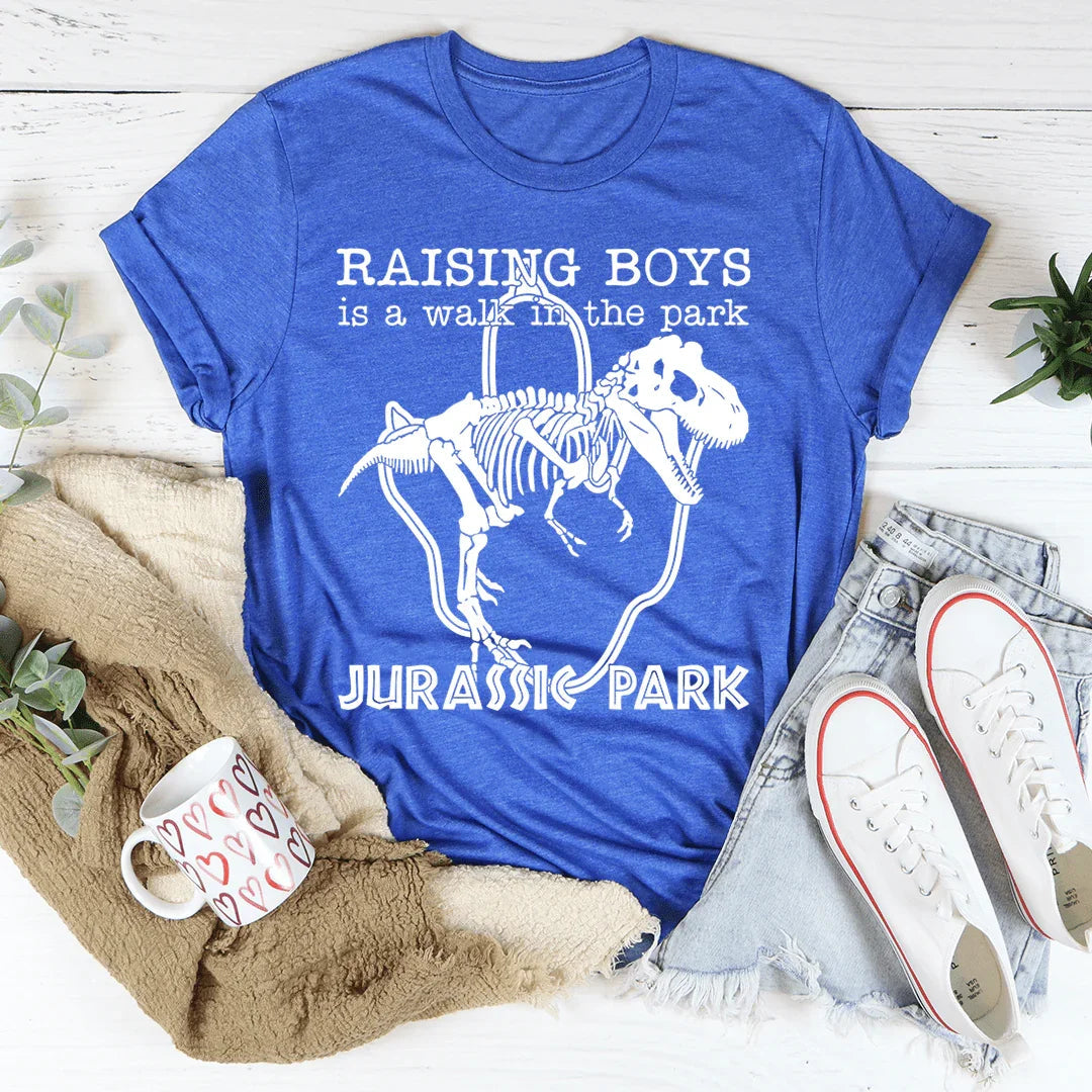 Raising Boys Is A Walk In The Park Tee Peachy Sunday
