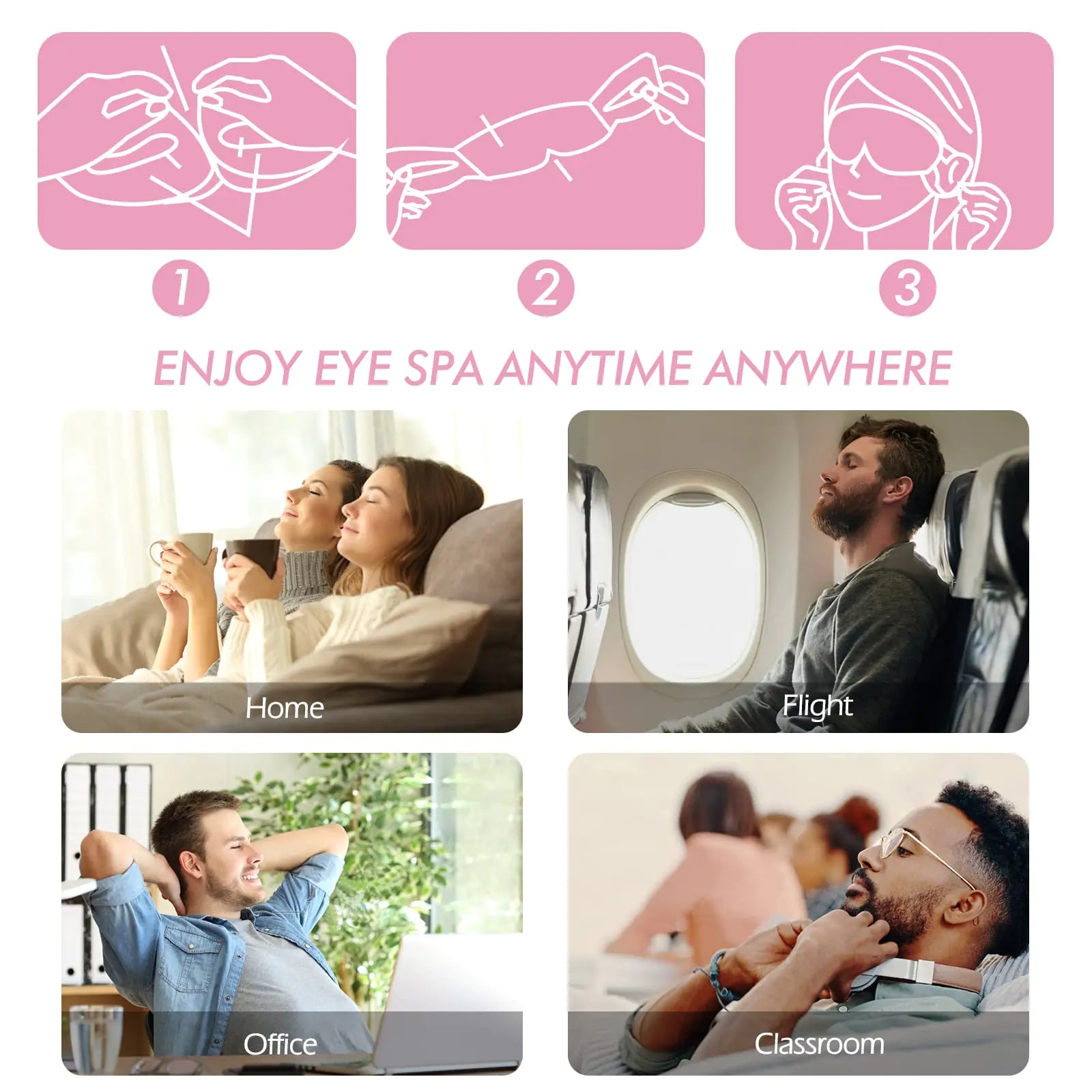 Jekeno Steam Eye Mask, 16 Packs Eye Masks for Dry Eyes, 40-60 Minutes Self Moist Heated Warm Compress Eye Mask Disposable for Sleep, Spa Relaxing Trip Gifts, Travel Essentials for Women Men Rose 1 Count (Pack of 16) Pi-Mart