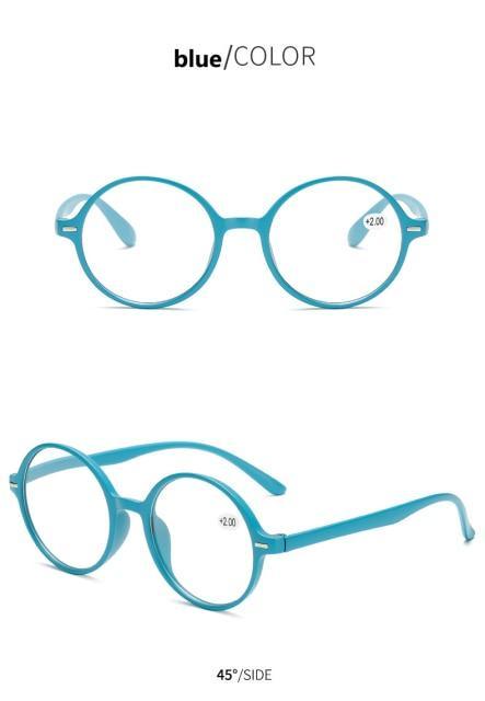 Read Eyeglass Men Women Round Vintage Reading Glasses Blue Light Blocking Glasses Men Women Retro Thick Round Rim Frame Eyeglasses Light Weight With Spring Hinge Easy To Carry +1 +1.5 +2 +2.5 +3 +3.5 Stevvex