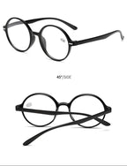 Read Eyeglass Men Women Round Vintage Reading Glasses Blue Light Blocking Glasses Men Women Retro Thick Round Rim Frame Eyeglasses Light Weight With Spring Hinge Easy To Carry +1 +1.5 +2 +2.5 +3 +3.5 Stevvex