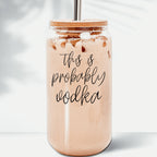 17oz Glass Tumbler With Bamboo Lid And 2 Stainless Straws - Reusable Drink Cup BandsCo Straps