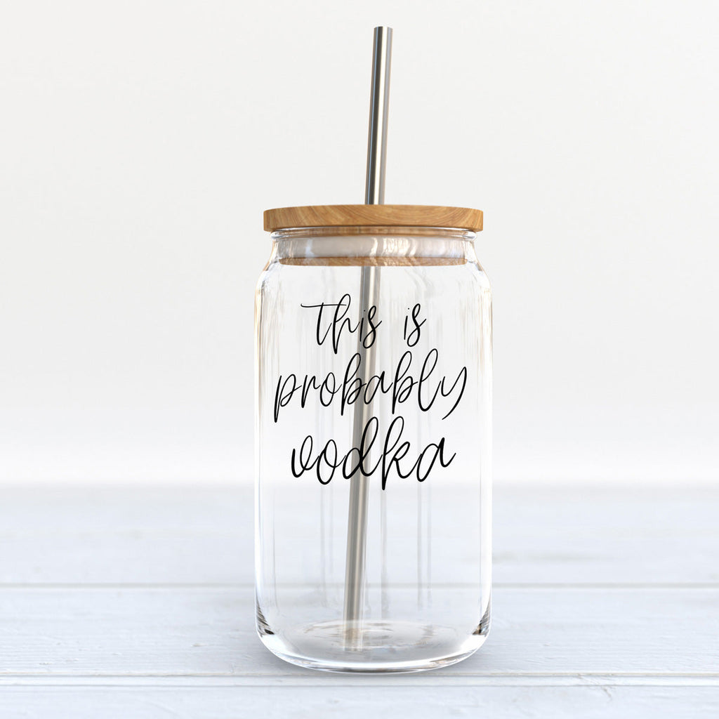 17oz Glass Tumbler With Bamboo Lid And 2 Stainless Straws - Reusable Drink Cup BandsCo Straps