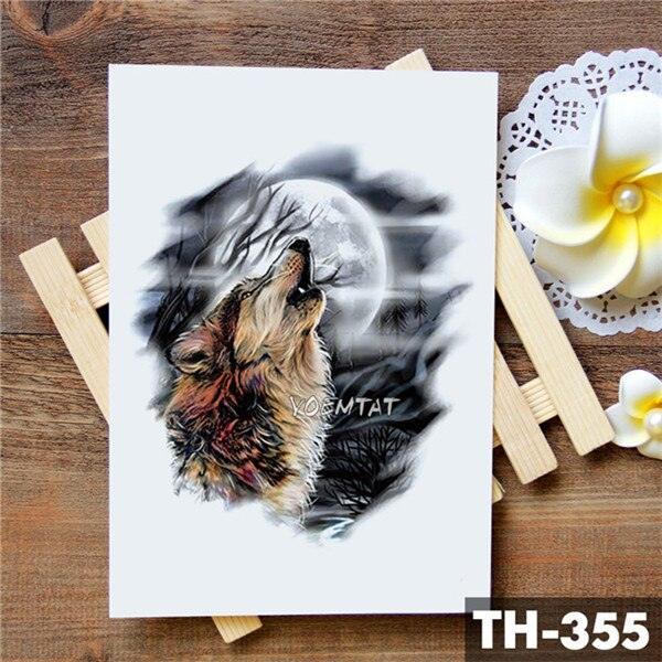 Realistic 3D Wolf Moon Temporary Tattoo Sticker Waterproof Stylish Body New Luxury Animal Tattoo For Men Women Stevvex