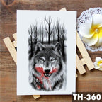 Realistic 3D Wolf Moon Temporary Tattoo Sticker Waterproof Stylish Body New Luxury Animal Tattoo For Men Women Stevvex