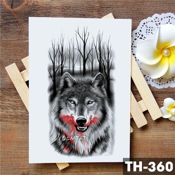 Realistic 3D Wolf Moon Temporary Tattoo Sticker Waterproof Stylish Body New Luxury Animal Tattoo For Men Women Stevvex