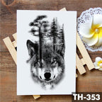 Realistic 3D Wolf Moon Temporary Tattoo Sticker Waterproof Stylish Body New Luxury Animal Tattoo For Men Women Stevvex