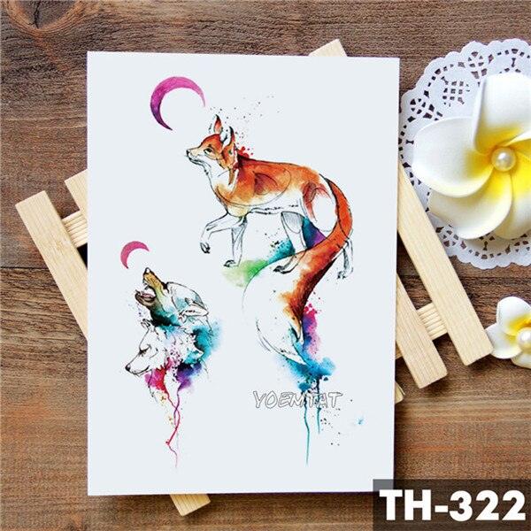 Realistic 3D Wolf Moon Temporary Tattoo Sticker Waterproof Stylish Body New Luxury Animal Tattoo For Men Women Stevvex