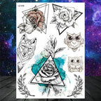 Realistic Black Temporary Small Big Tattoos Space Planets Animals Tatoos Waterproof  Face Hands Tattoos For Girls Mens Stevvex
