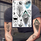 Realistic Black Temporary Small Big Tattoos Space Planets Animals Tatoos Waterproof  Face Hands Tattoos For Girls Mens Stevvex
