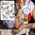 Realistic Black Temporary Small Big Tattoos Space Planets Animals Tatoos Waterproof  Face Hands Tattoos For Girls Mens Stevvex