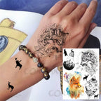 Realistic Black Temporary Small Big Tattoos Space Planets Animals Tatoos Waterproof  Face Hands Tattoos For Girls Mens Stevvex