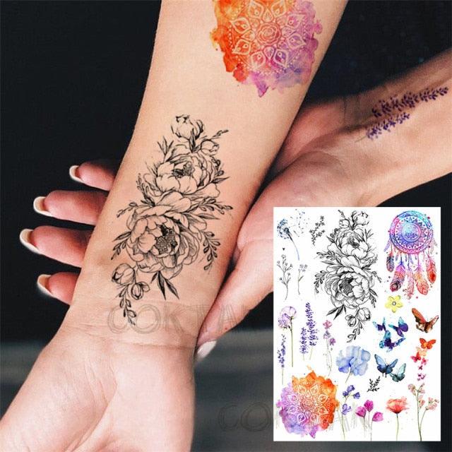 Realistic Black Temporary Small Big Tattoos Space Planets Animals Tatoos Waterproof  Face Hands Tattoos For Girls Mens Stevvex