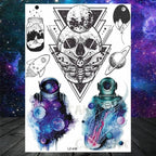 Realistic Black Temporary Small Big Tattoos Space Planets Animals Tatoos Waterproof  Face Hands Tattoos For Girls Mens Stevvex