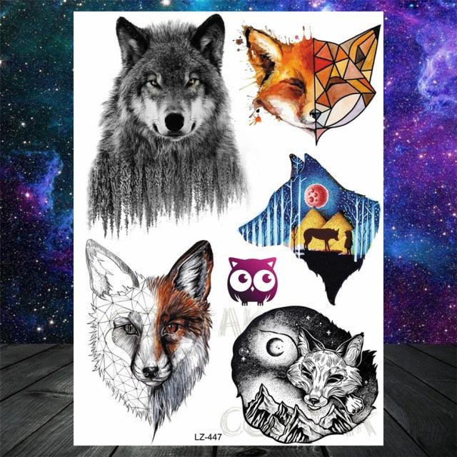Realistic Black Temporary Small Big Tattoos Space Planets Animals Tatoos Waterproof  Face Hands Tattoos For Girls Mens Stevvex