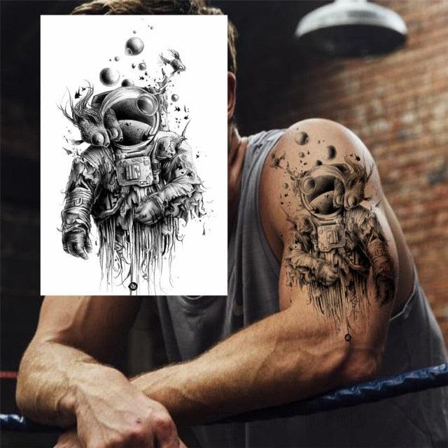 Realistic Black Temporary Small Big Tattoos Space Planets Animals Tatoos Waterproof  Face Hands Tattoos For Girls Mens Stevvex